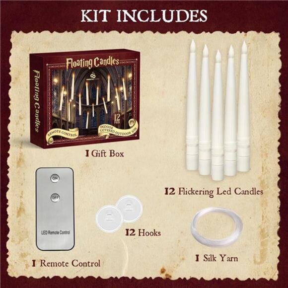 Halloween Decorations - Floating LED Candles with Remote - Picture 5 of 7